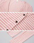 IAMXIAA Striped Cami and Cardigan Set with Lace Trim