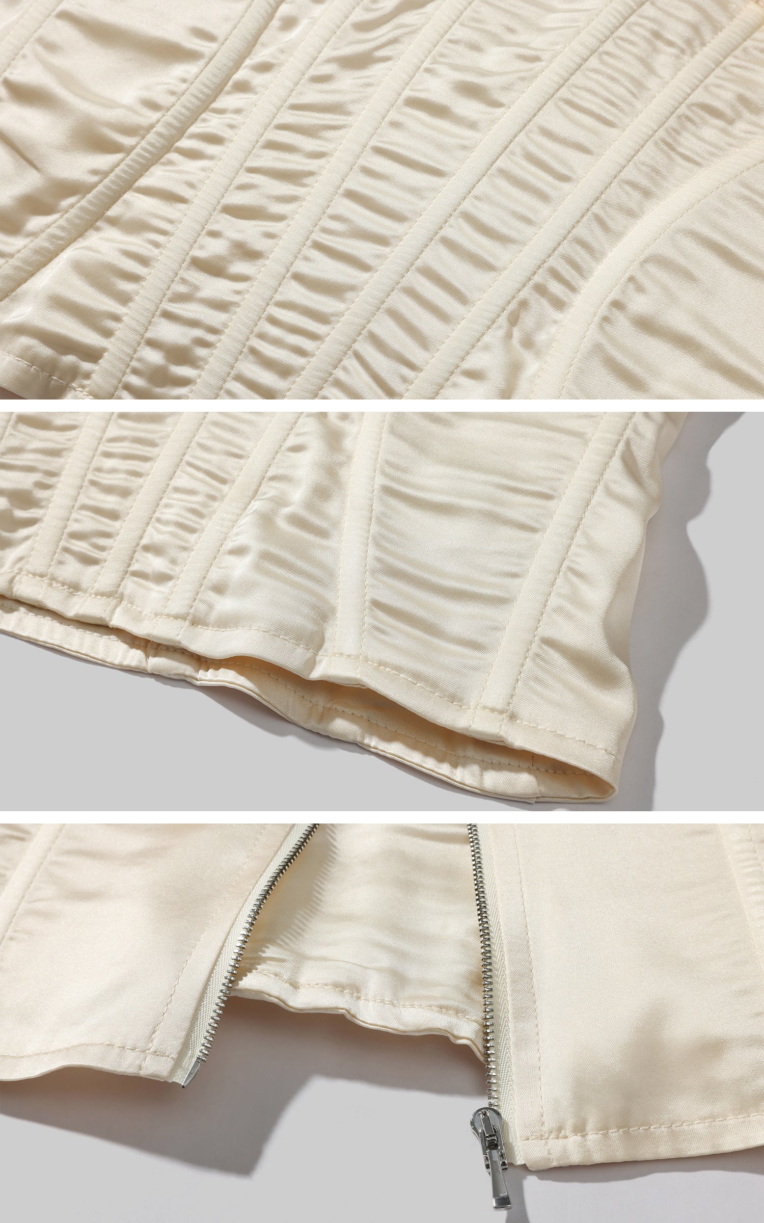 ROVENTE Sequin Satin Corset Top