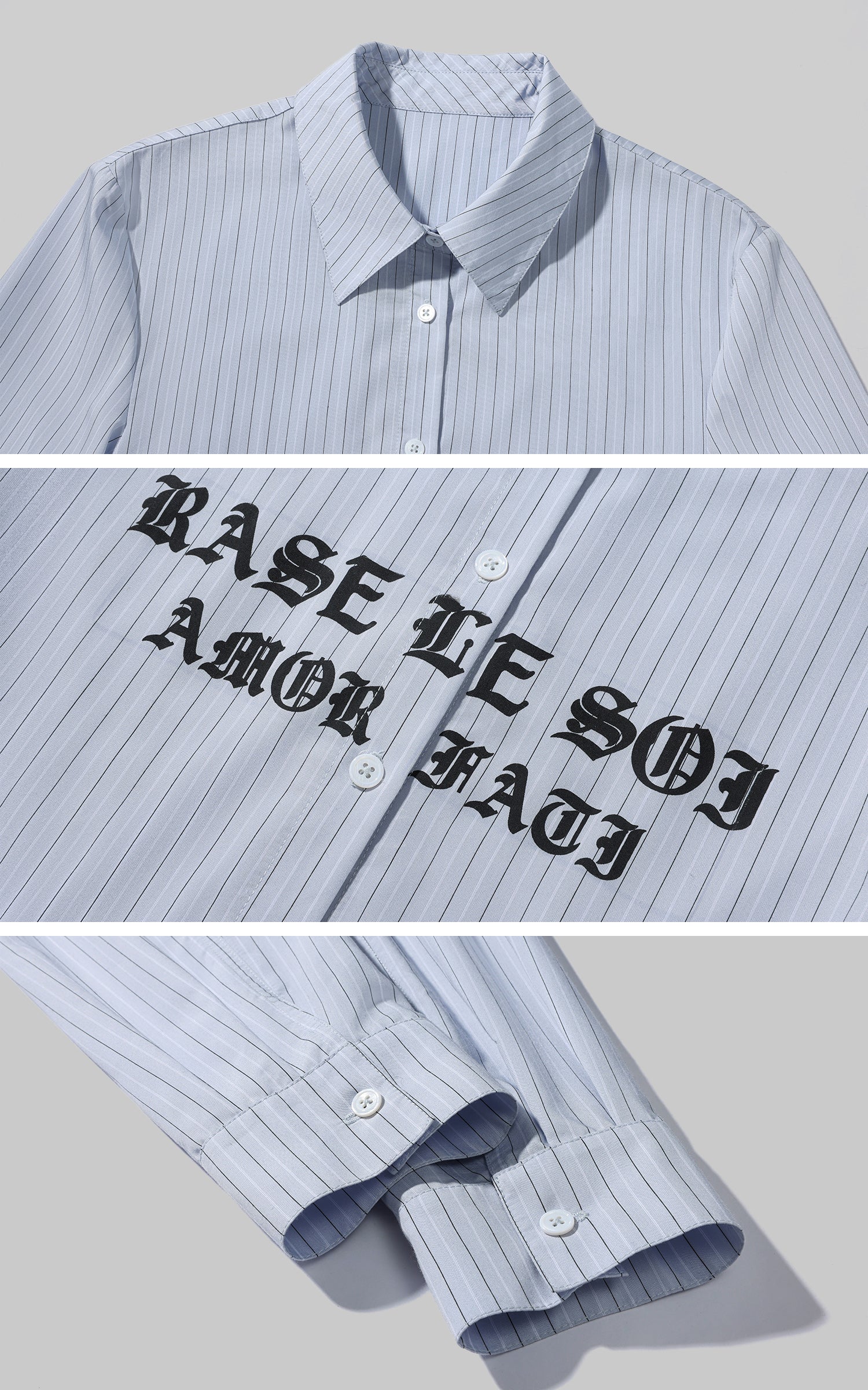 Rase le sol 슬림핏 핀스트라이프 긴팔 셔츠