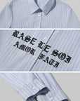 Rase le sol 슬림핏 핀스트라이프 긴팔 셔츠