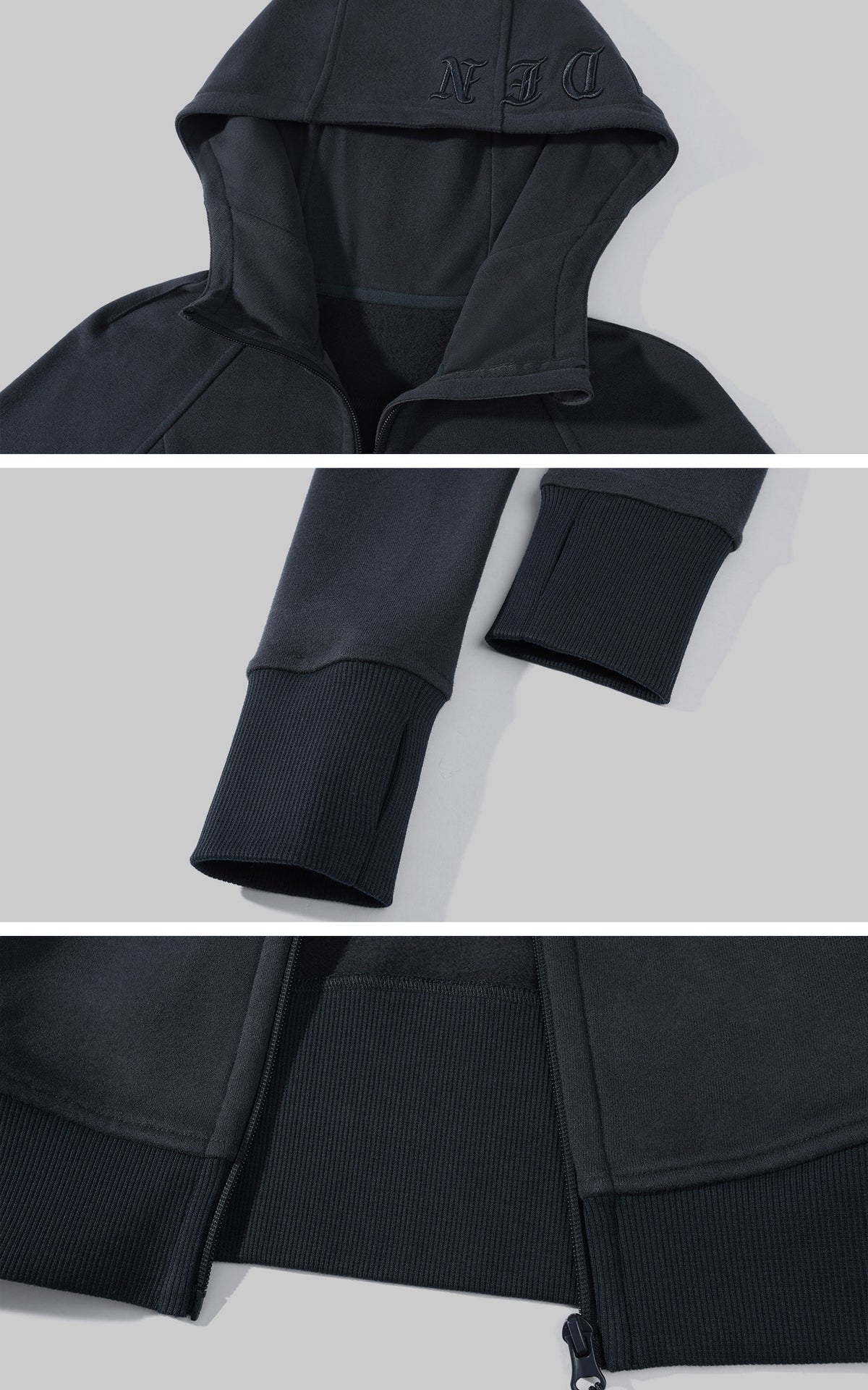 WARDEN EDGE Contoured Zip-Up Hoodie &amp; Contrast Panel Shorts Set