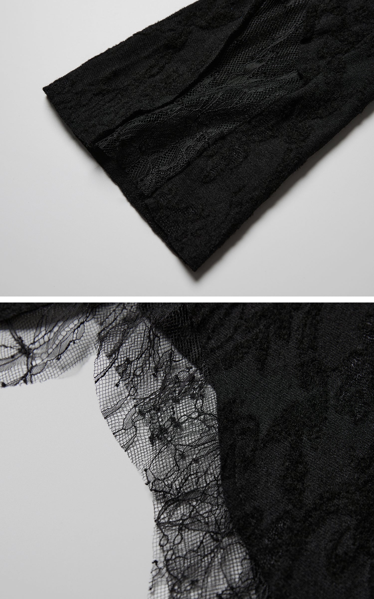 DOINDULGE Asymmetric Lace Cutout Jacquard Top