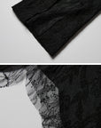 DOINDULGE Asymmetric Lace Cutout Jacquard Top