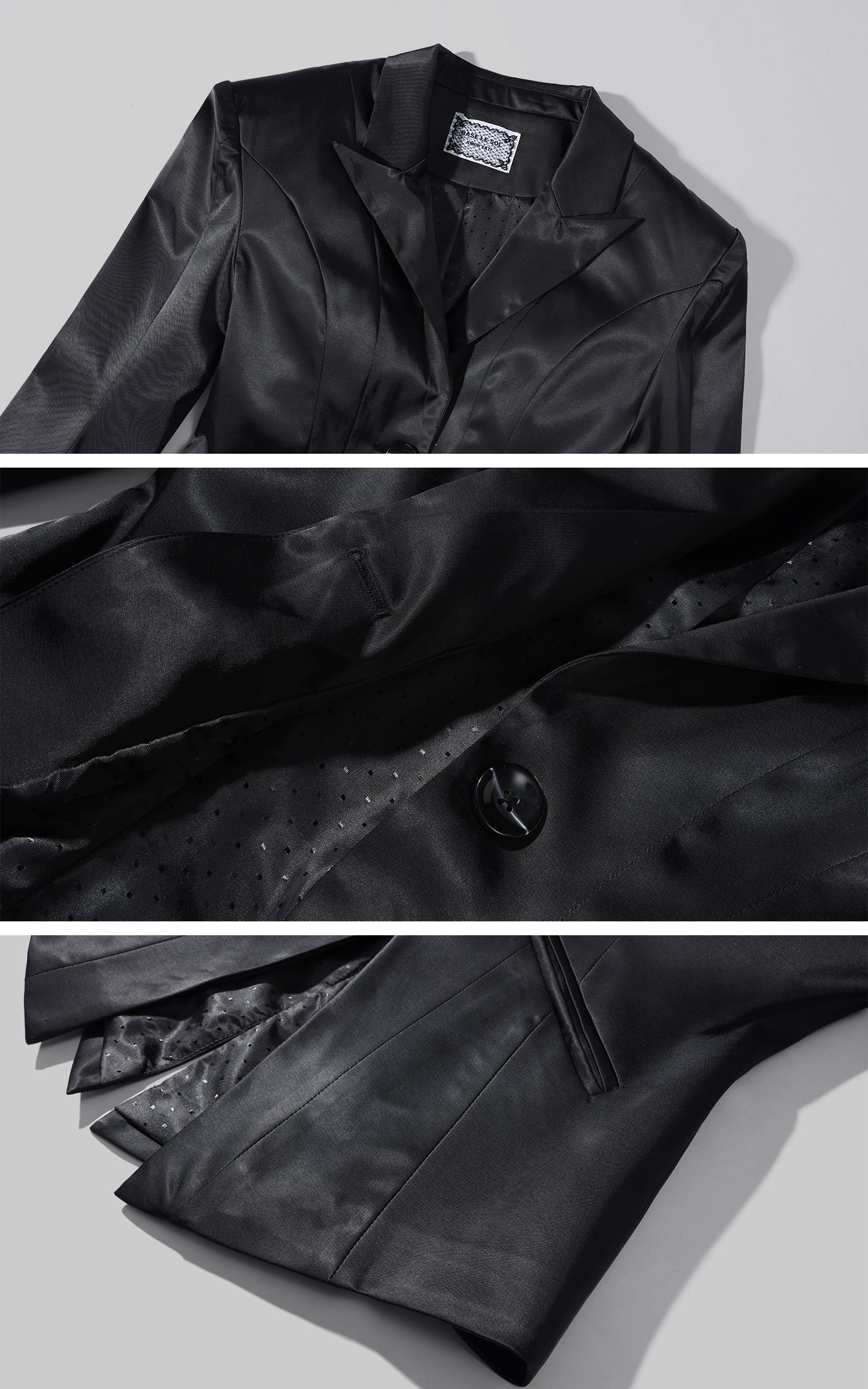 Rase le sol 레이스 트리밍 브라렛이 포함된 맞춤형 블레이저 세트