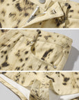Rase le sol Leopard Print Denim Micro Shorts