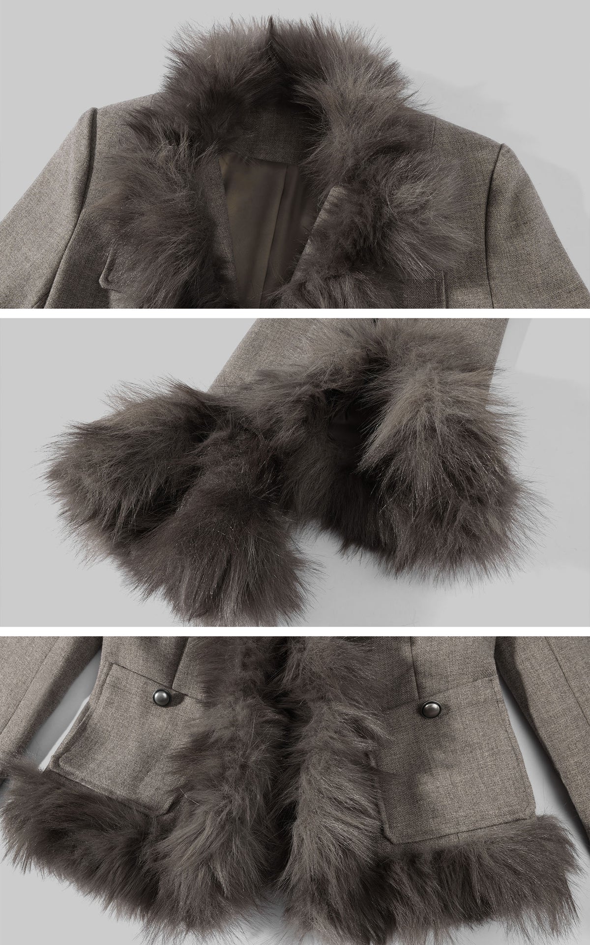Hydrae Veste cintrée à taille sculptée et garniture en peluche