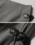 DOINDULGE Wrap Detail Wool Blend Trousers