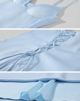 ROVENTE Lace-Up Satin Maxi Dress