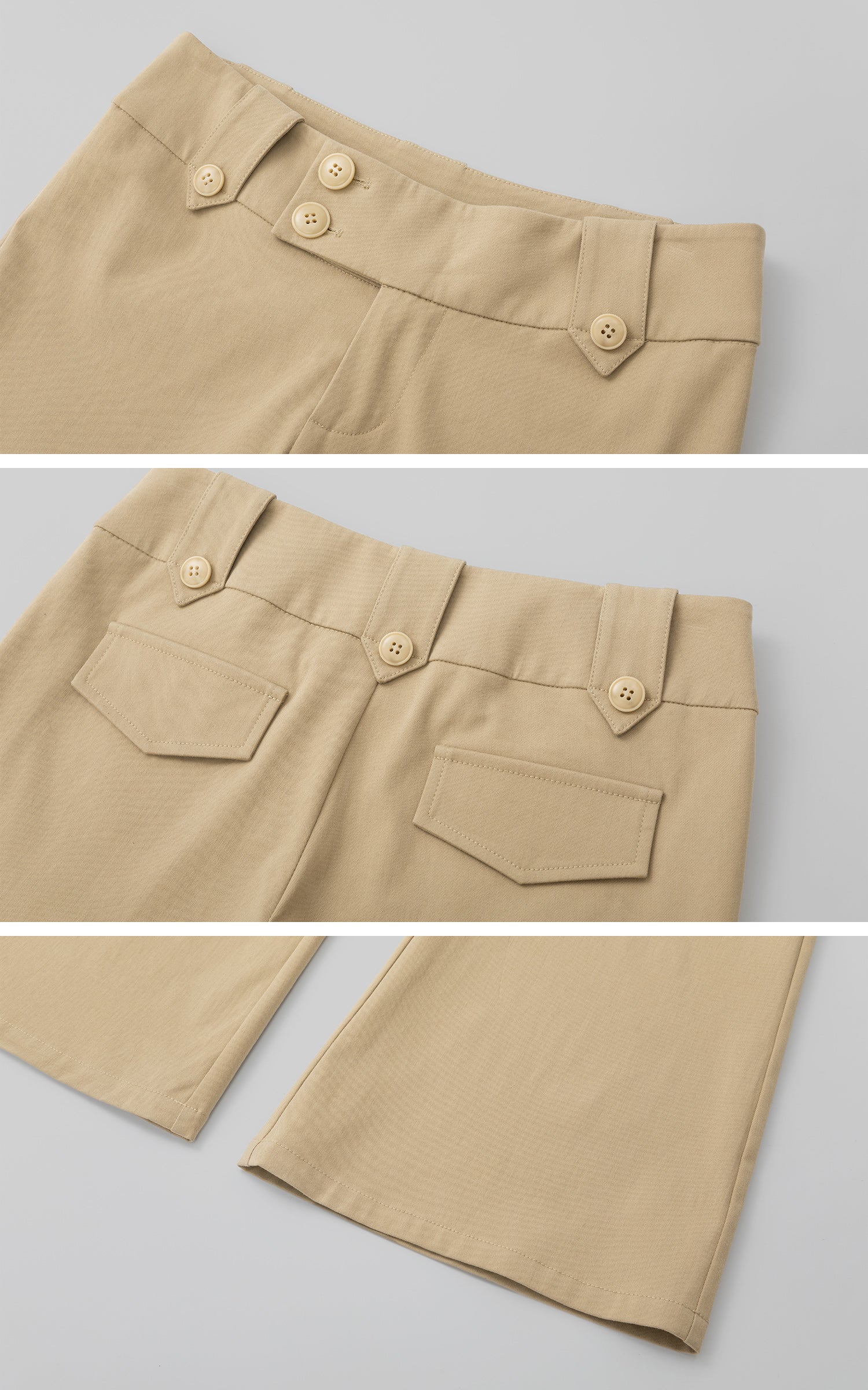 IAMXIAA Low-Rise Button Detail Flared Pants