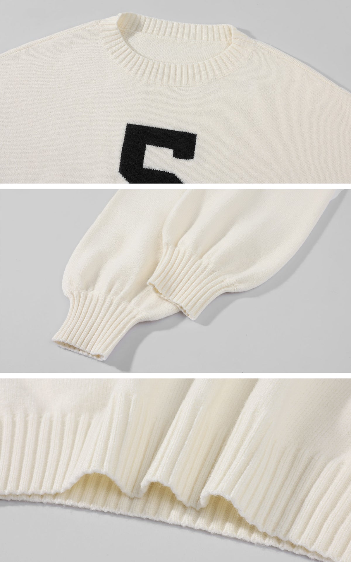 WARDEN EDGE No.5 Cropped Oversized Knit Sweater