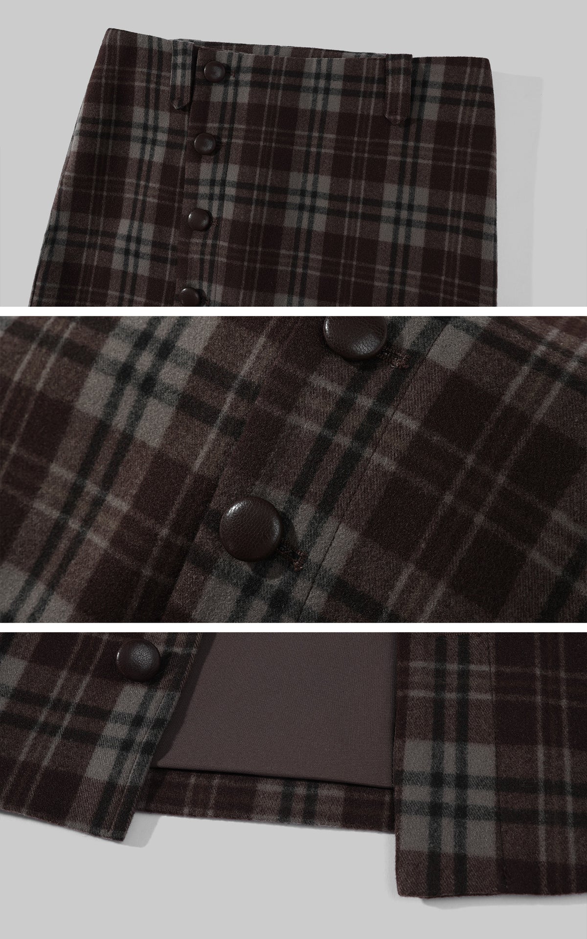 Hydrae Lace-Up Open-Back Top &amp; Asymmetric Plaid Skirt Set