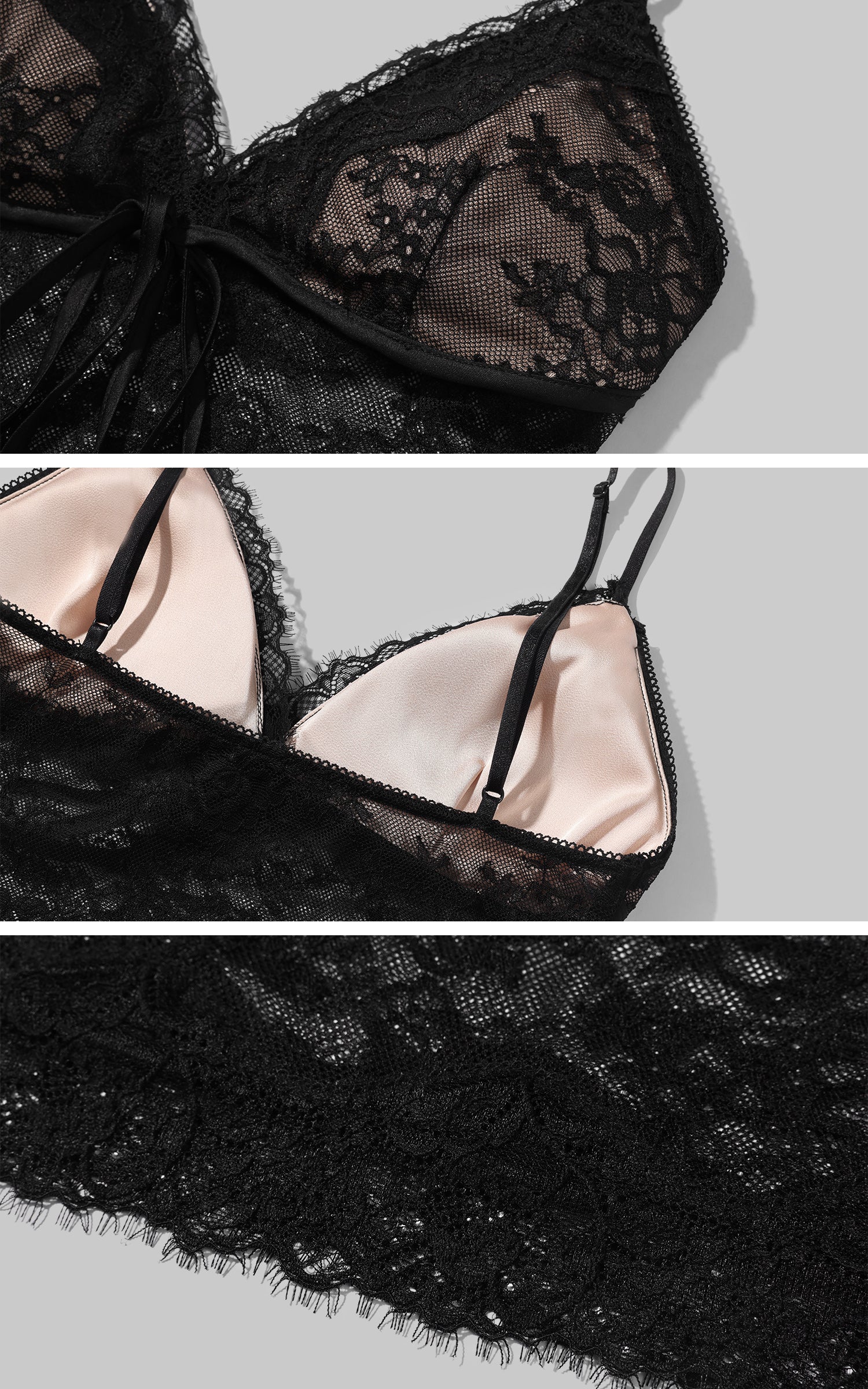 ROVENTE ドレープカウルネックトップ &amp; レースキャミソール2ピースセット