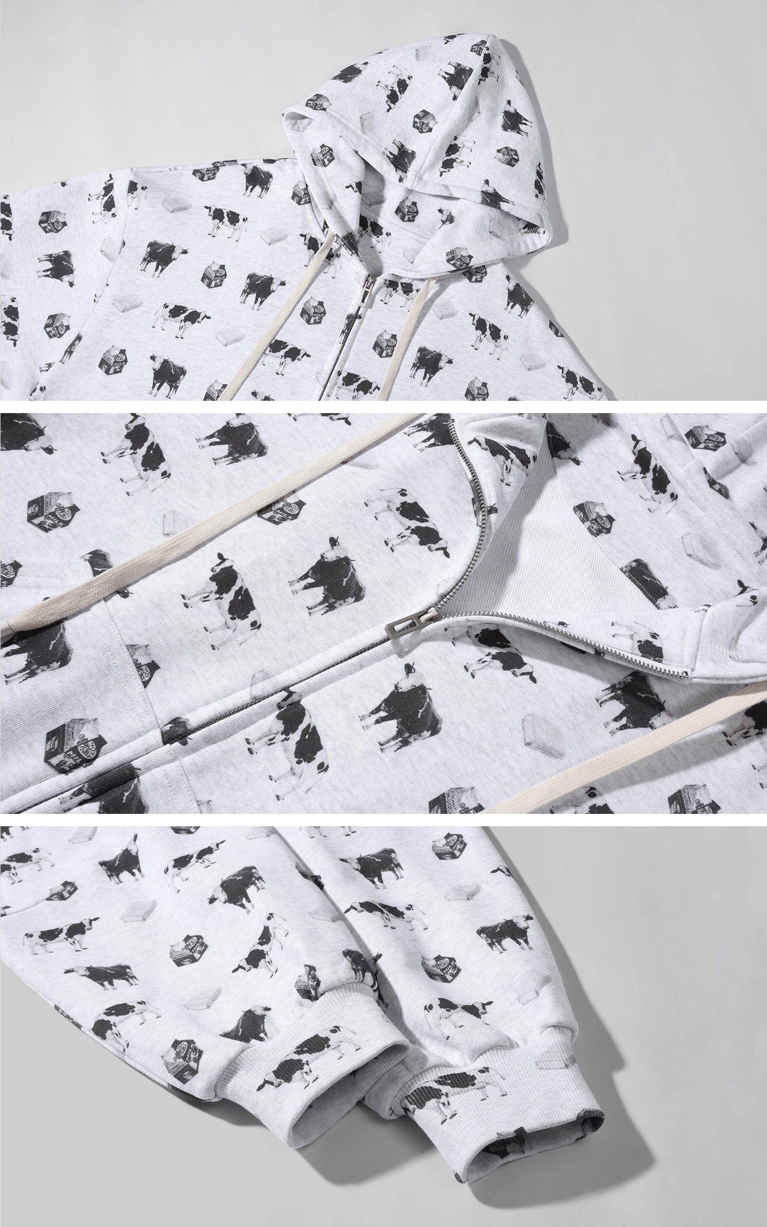 WARDEN EDGE 올오버 프린트 후드 재킷 &amp;amp; 와이드 스웨트팬츠 세트