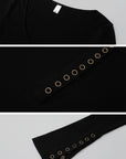 IAMXIAA Grommet Detail Fitted Knit Top