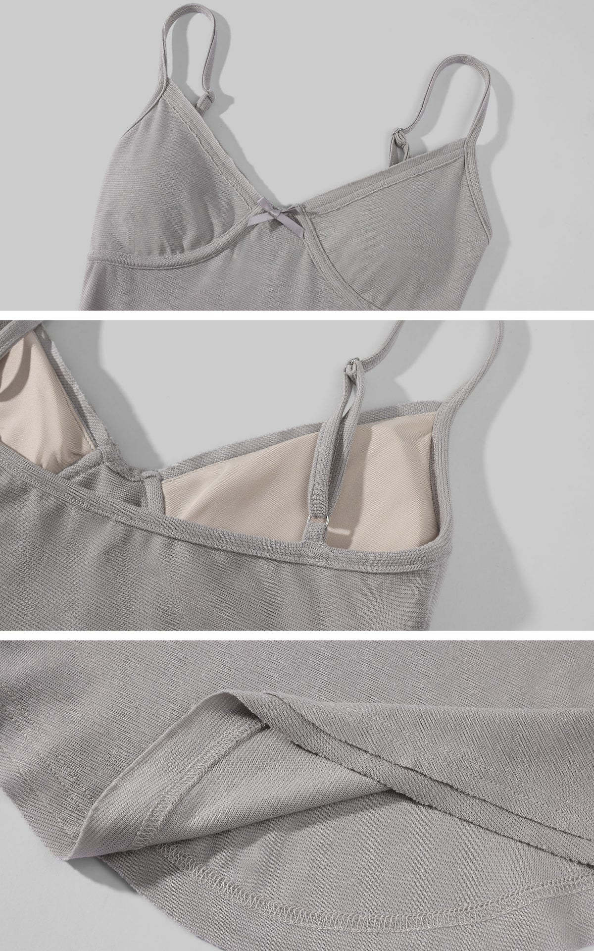 Hydrae Satin Bow Detail Sculpted Cami Top With Slim Fit Silhouette