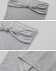 IAMXIAA Knot Detail Strapless Tube Top
