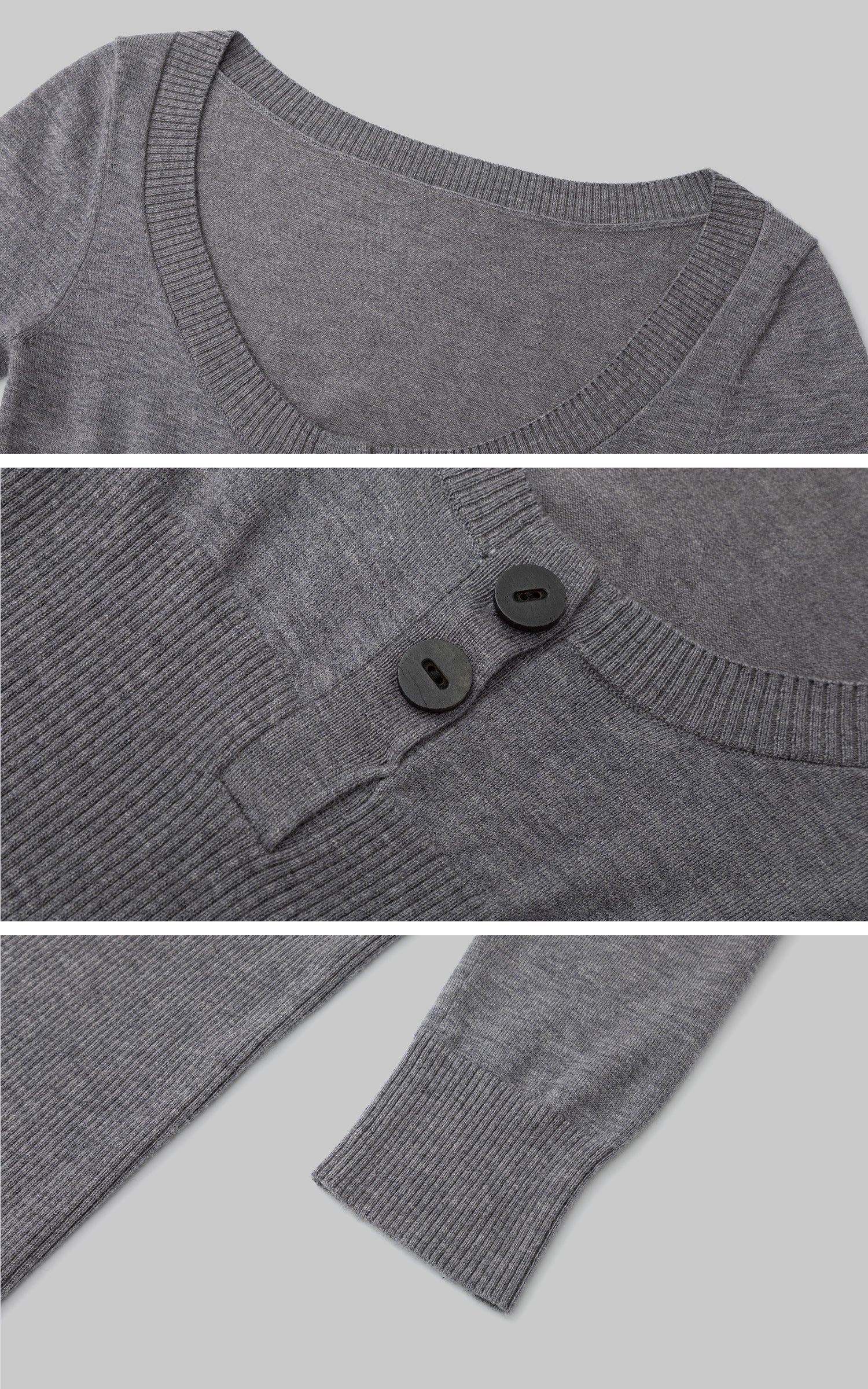 IAMXIAA 버튼 디테일 스쿱넥 니트 탑