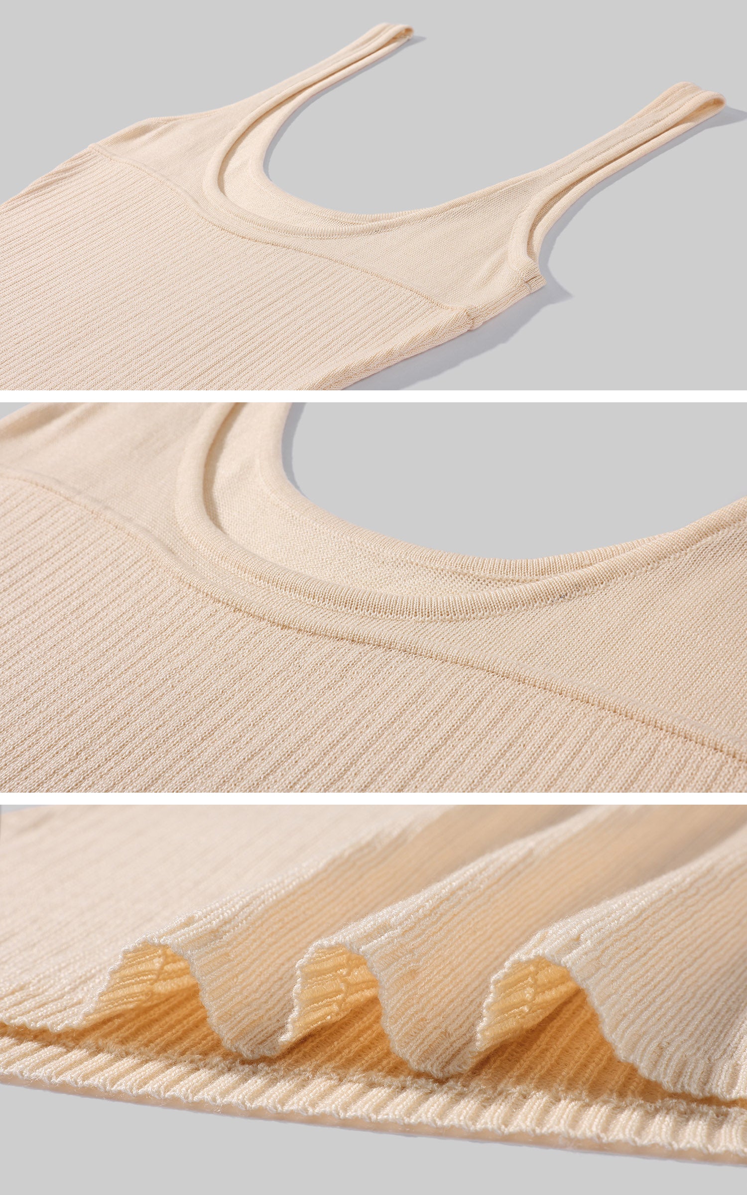 Rase le sol Apricot Lace-Layered Tie-Front Knit Camisole Set