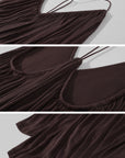 0122stepll Pleated Halter Draped Camisole Top