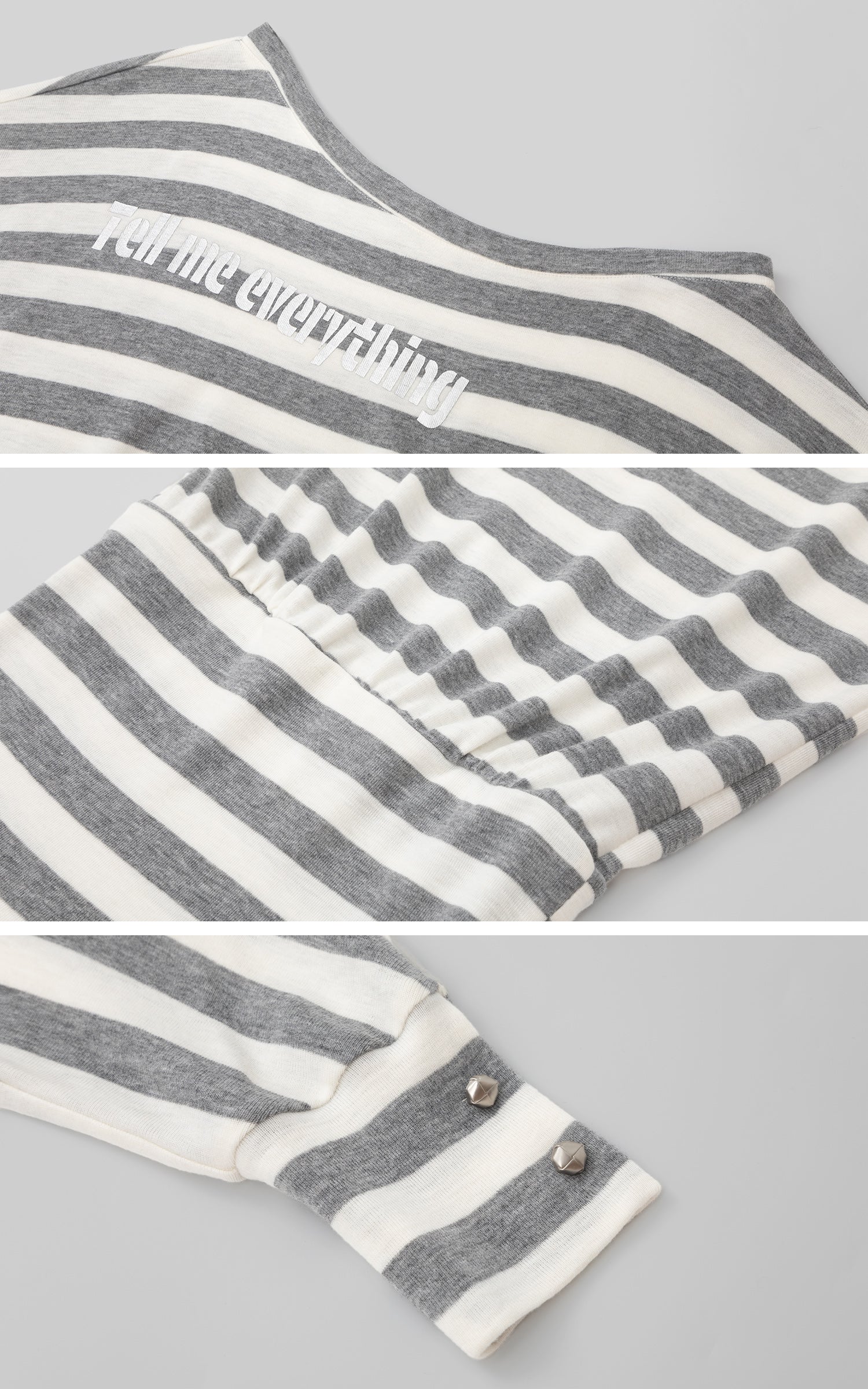 IAMXIAA Striped Off-Shoulder Mini Dress with Statement Print