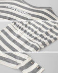 IAMXIAA Striped Off-Shoulder Mini Dress with Statement Print