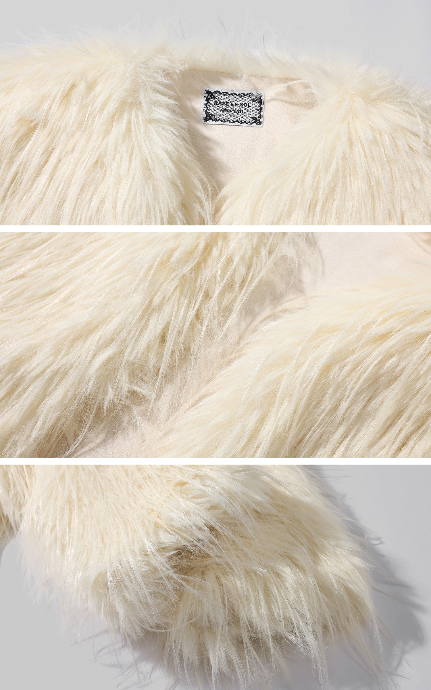 Rase le sol 페이크 퍼 크롭 자켓