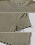Rase le sol Fitted Ribbed Short Sleeve Tee - PINKPARKS
