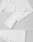 WARDEN EDGE Embroidered Scoop Neck Long Sleeve Top