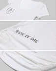Rase le sol Star Emblem Ruched Scoop Neck Top
