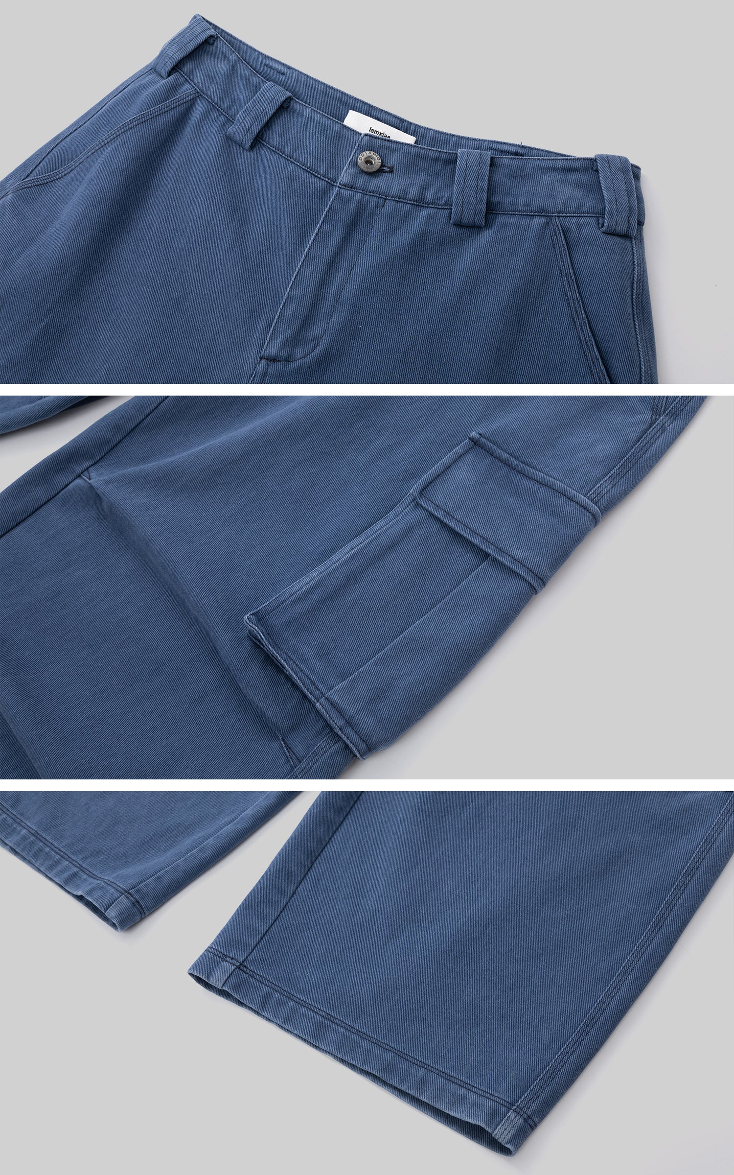 IAMXIAA Vintage Blue Oversized Cargo Jeans