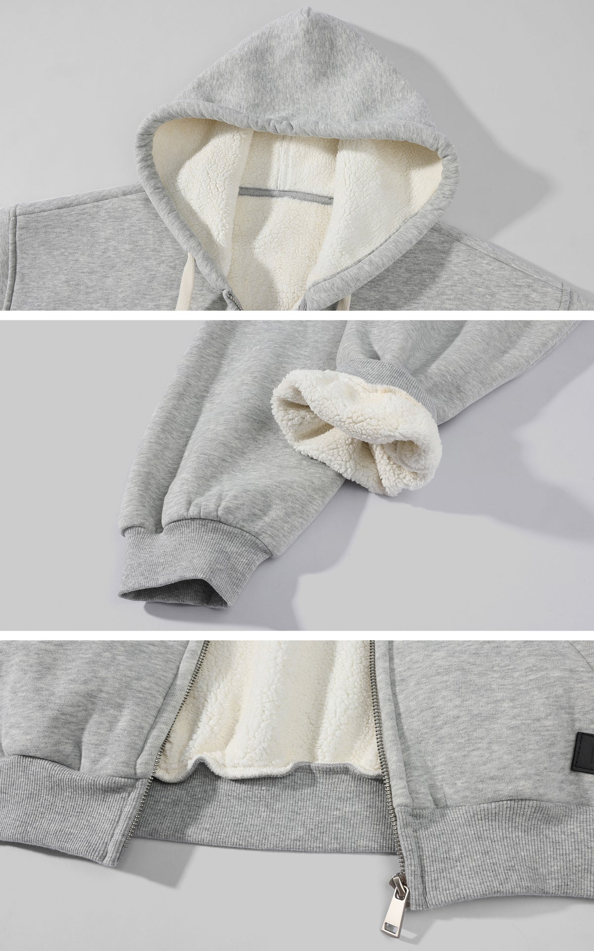 WARDEN EDGE Oversized Sherpa-Lined Zip-Up Hoodie