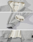 WARDEN EDGE Oversized Sherpa-Lined Zip-Up Hoodie
