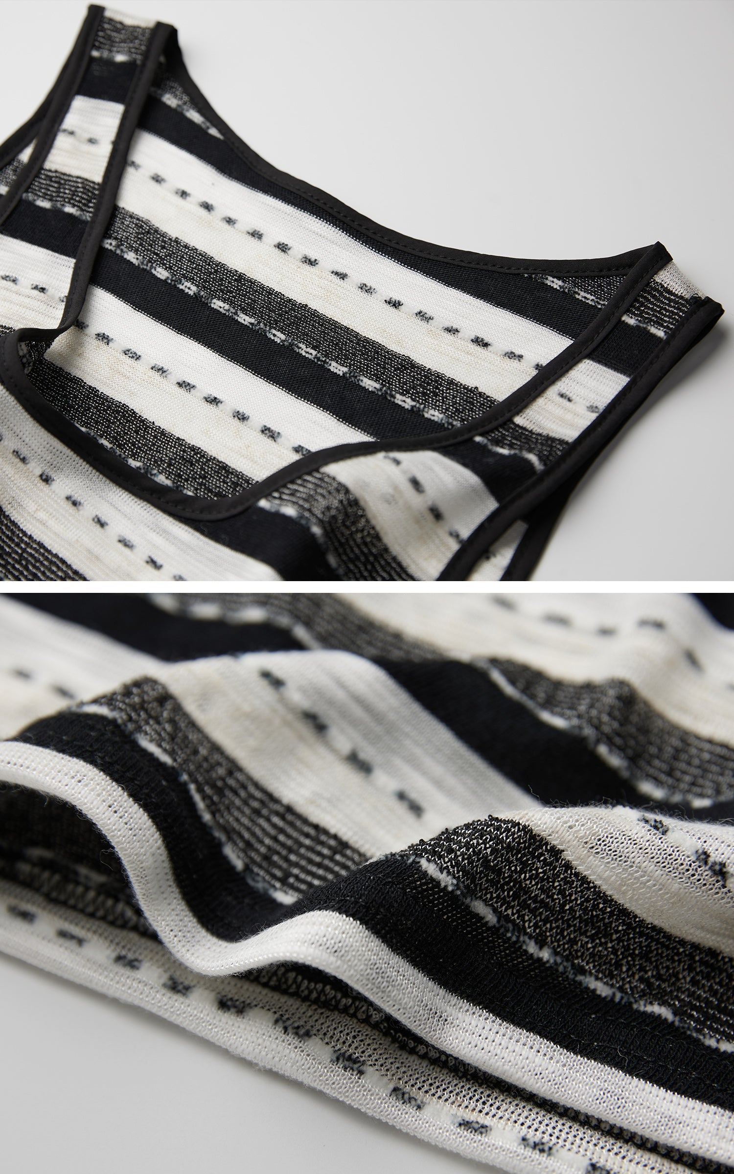 DOINDULGE Striped Deconstructed Tank Top and Elongated Scarf Set