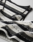 DOINDULGE Striped Deconstructed Tank Top and Elongated Scarf Set