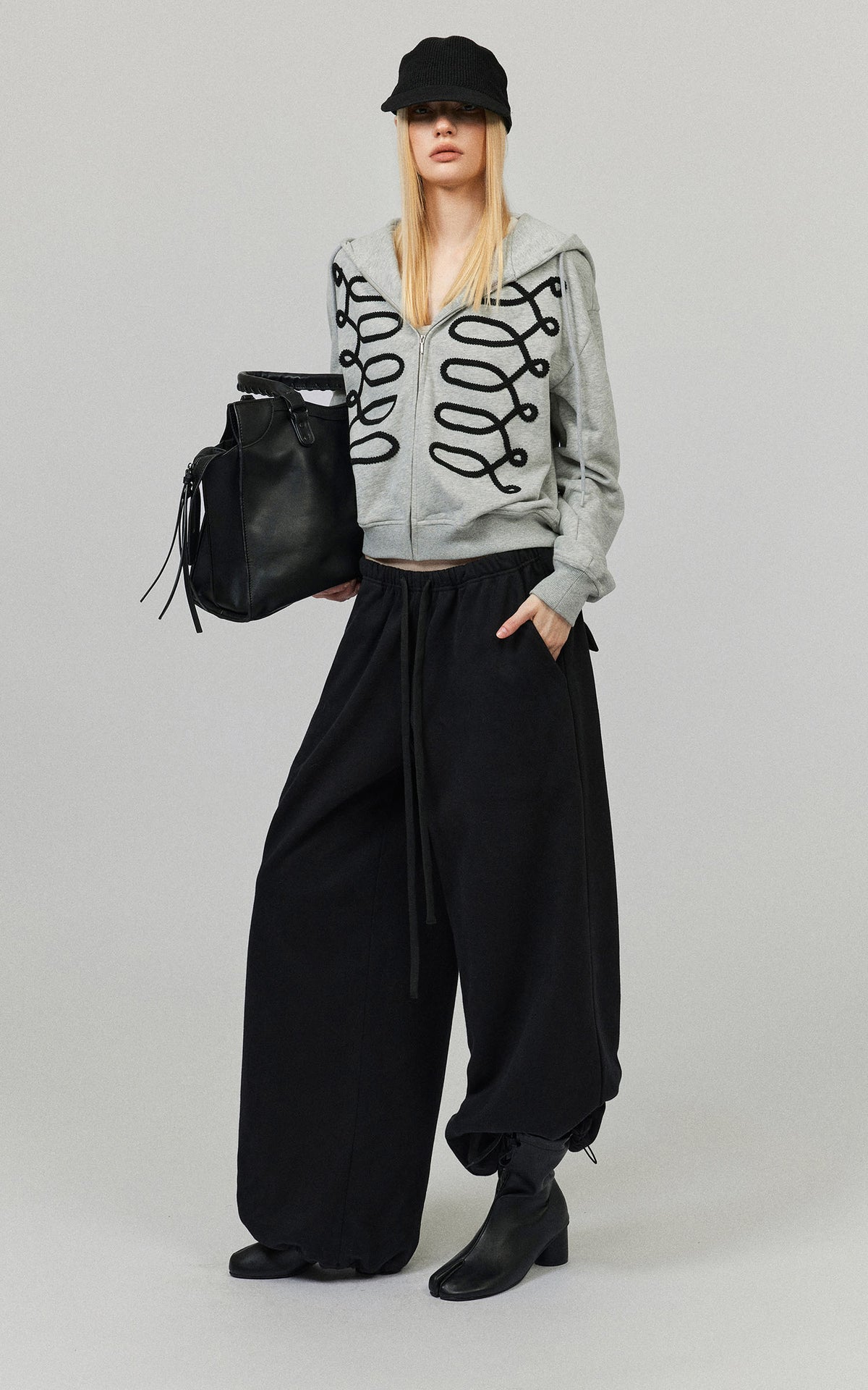 0122stepll Oversized Drawstring Wide-Leg Adjustable Hem Utility Pants