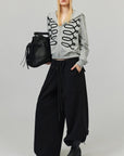 0122stepll Oversized Drawstring Wide-Leg Adjustable Hem Utility Pants