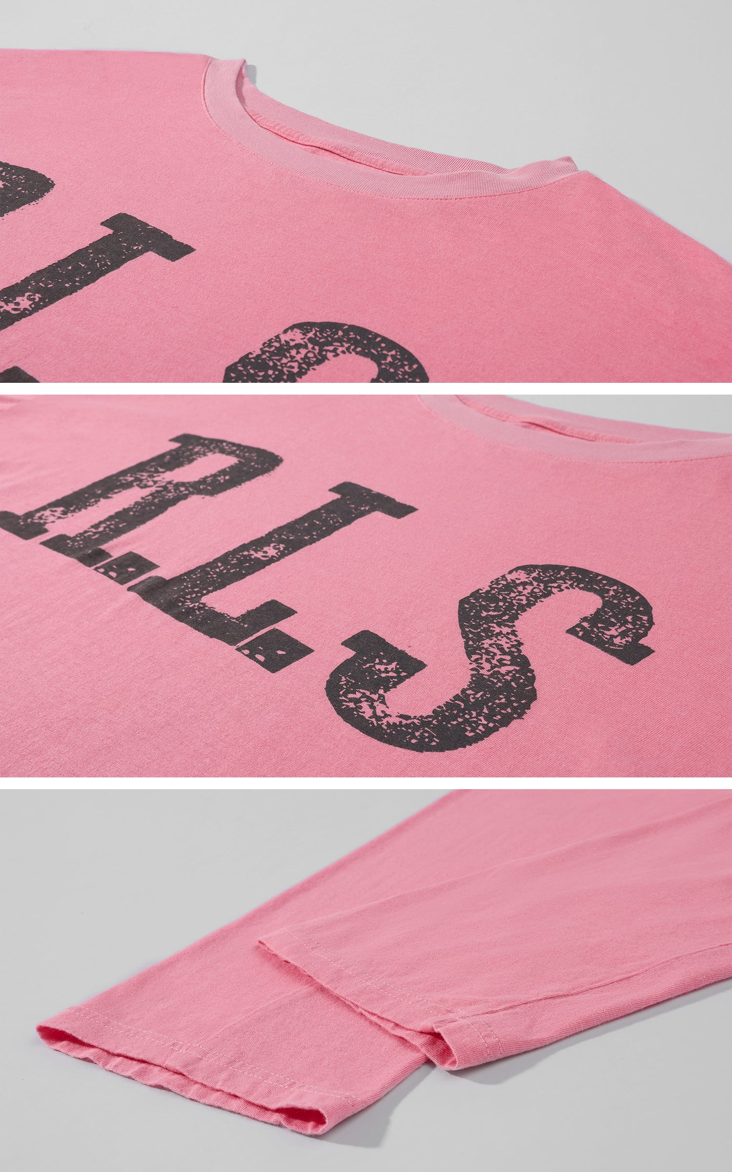Rase le sol Distressed Logo Long Sleeve T-Shirt