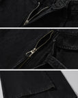 Rase le sol Deconstructed Zip-Detailed Wide-Leg Trousers