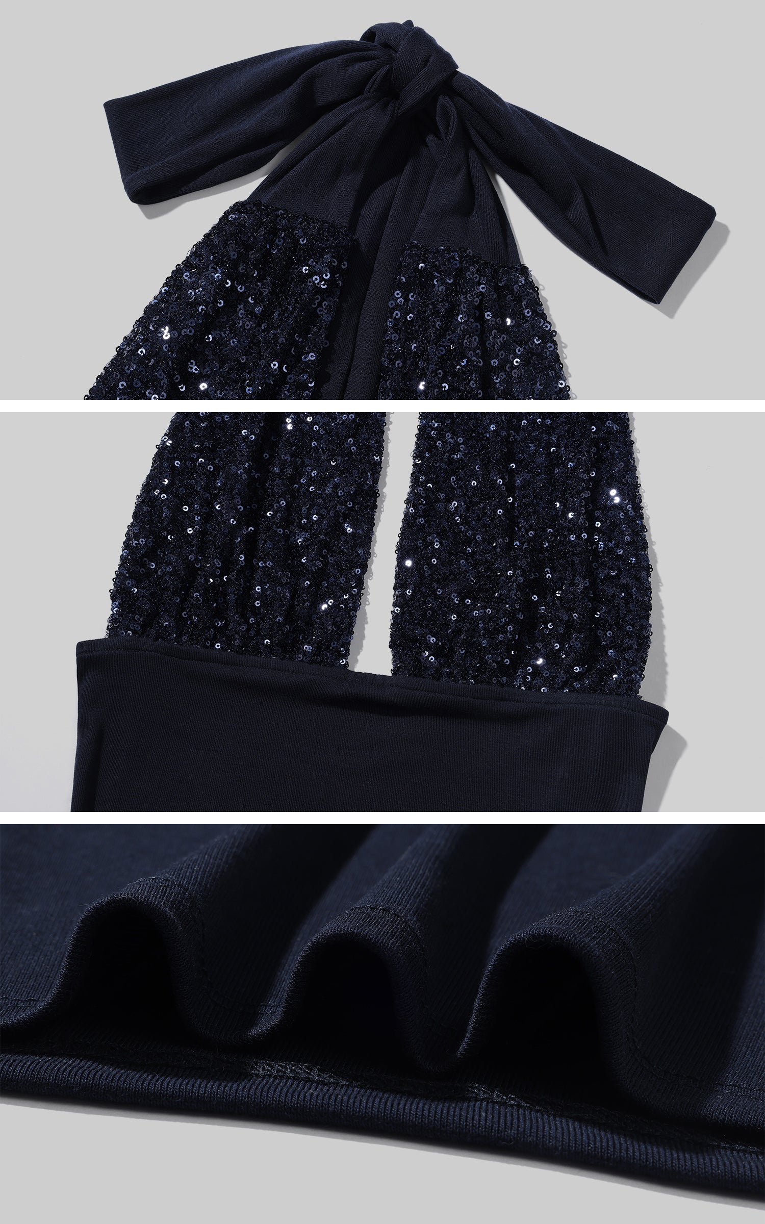 ROVENTE スパンコールハルターフィットタンクトップ