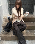 Rase le sol Leopard Print Drawstring Wide-Leg Pants
