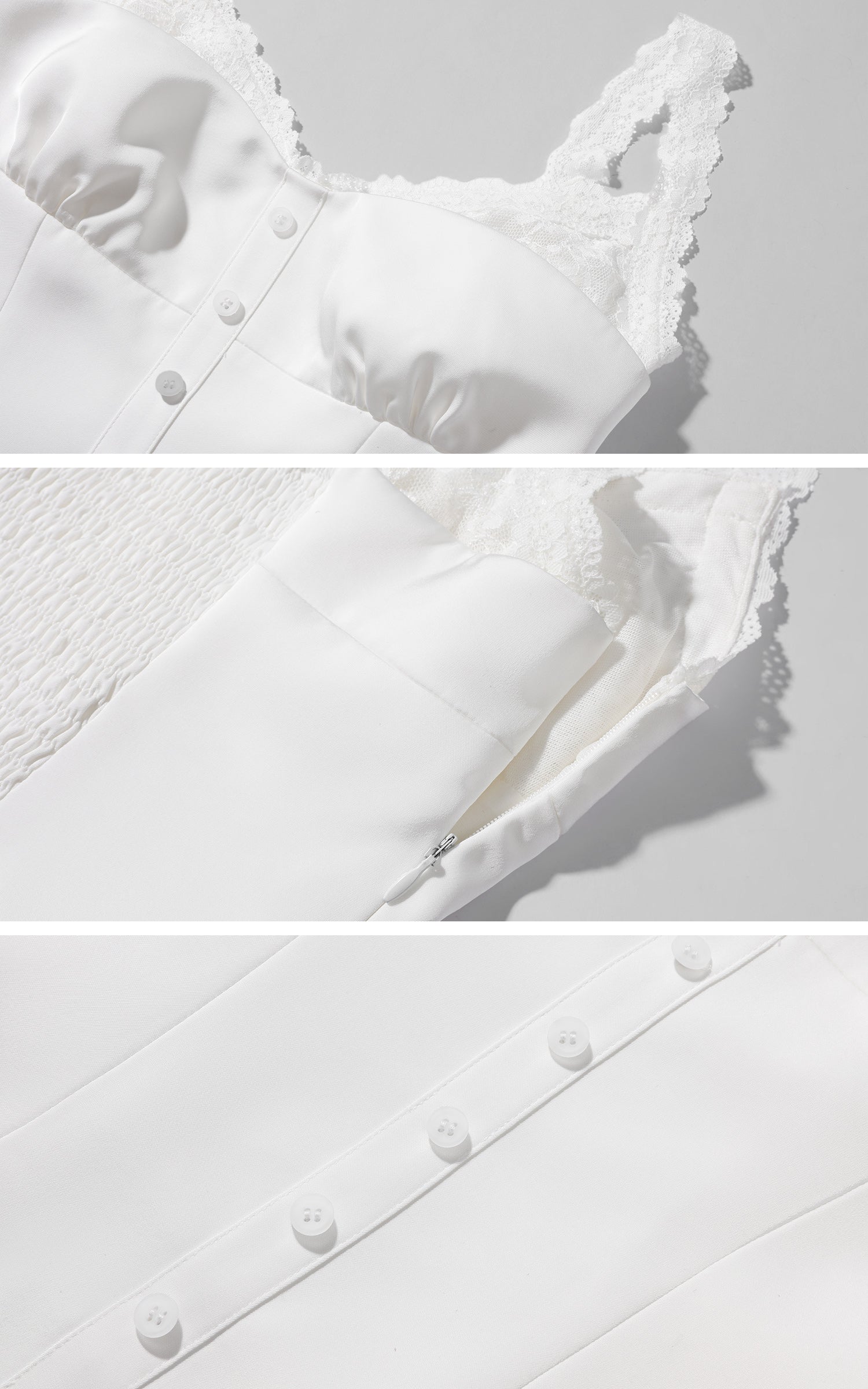 WARDEN EDGE 레이스 트림 캐미 탑 &amp; 레이어드 러플 미니 스커트 세트