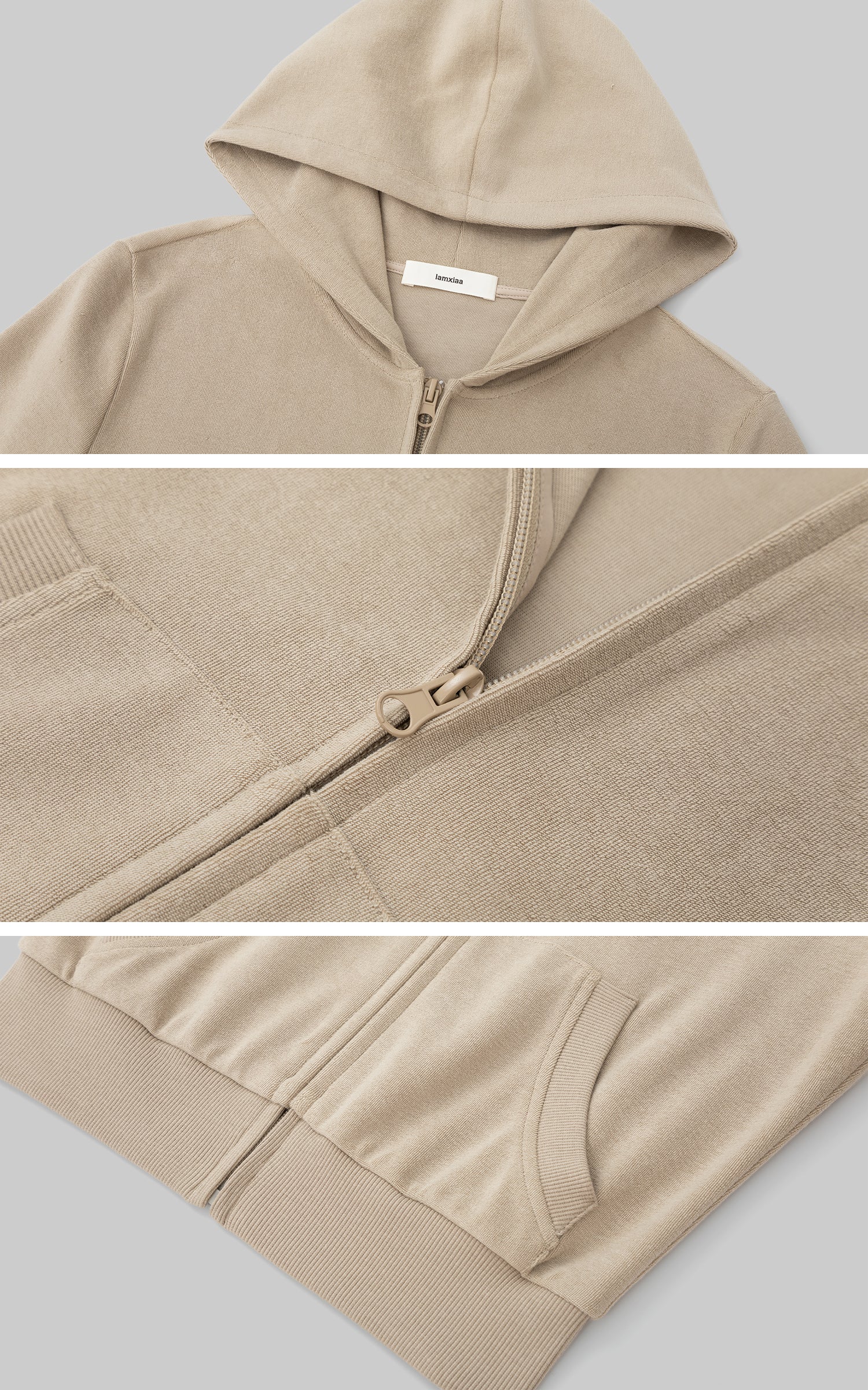 IAMXIAA Velour Zip Hoodie and Wide-Leg Pants Set