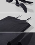 0122stepll Scarf Slip Dress & Sheer Lace Skirt Set