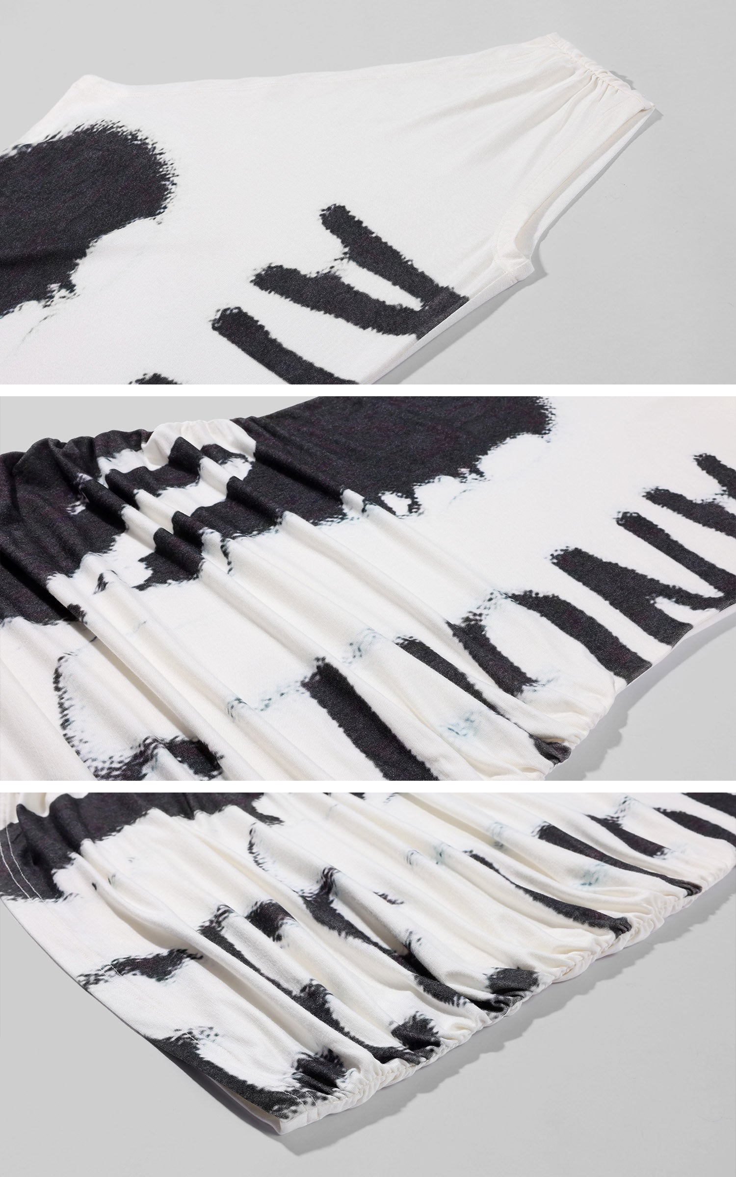 0122stepll Robe courte asymétrique à imprimé pinceau