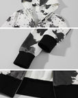 WARDEN EDGE Abstract Ink Cropped Zip Hoodie