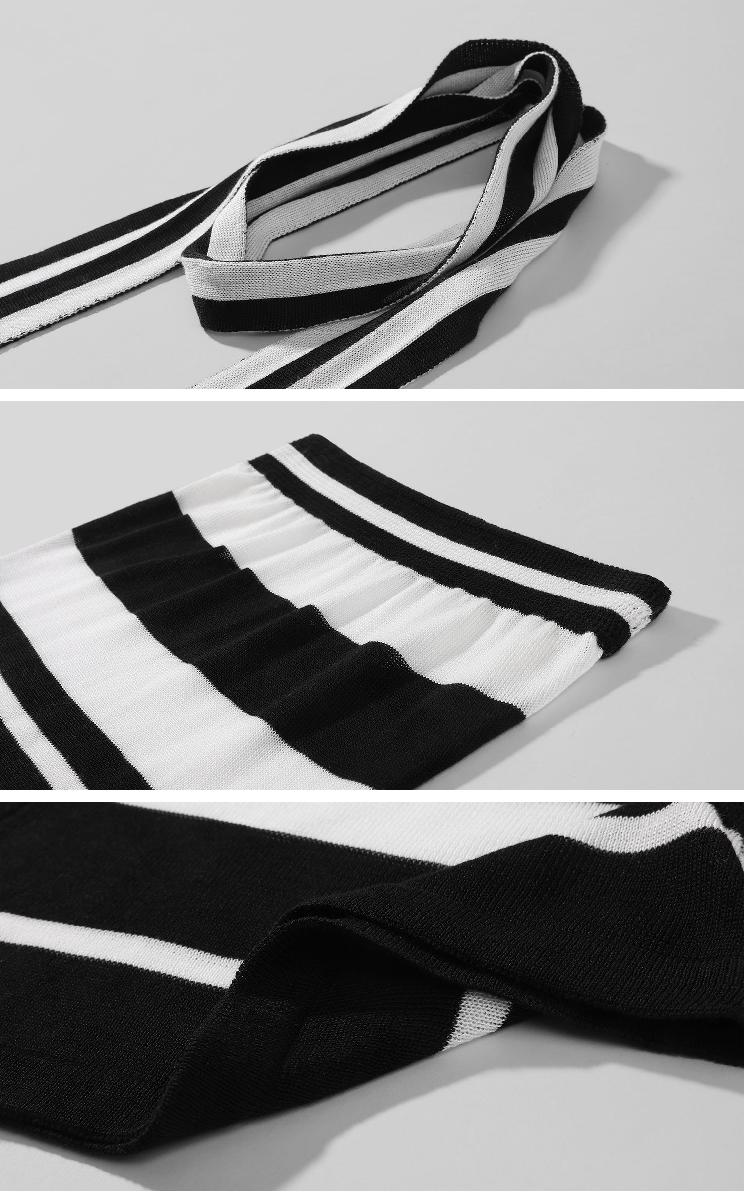 0122stepll Striped Scarf-Neck Tube Top &amp; Maxi Skirt Set