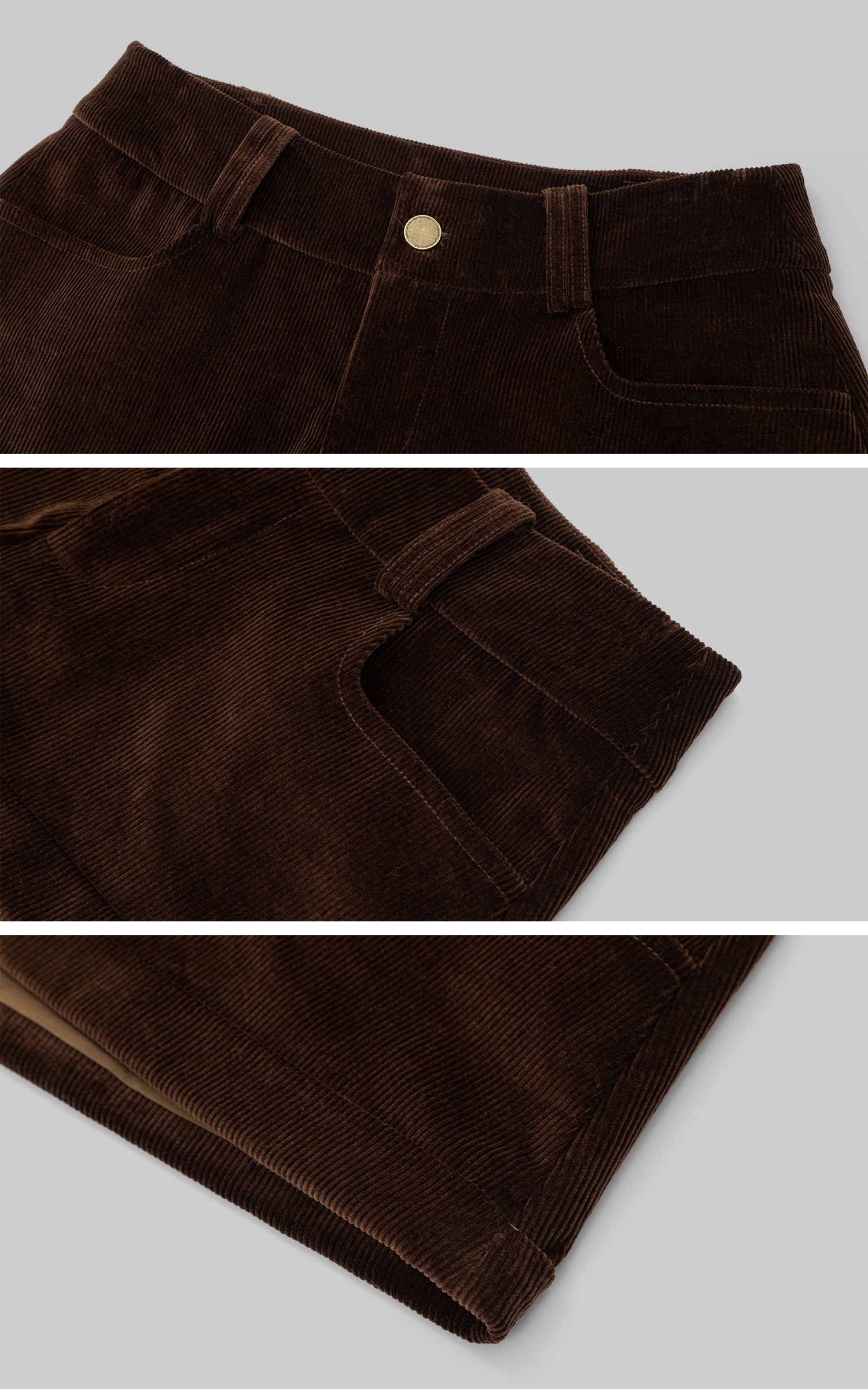 IAMXIAA 코듀로이 퍼 트림 자켓 &amp; 미니 쇼츠 세트