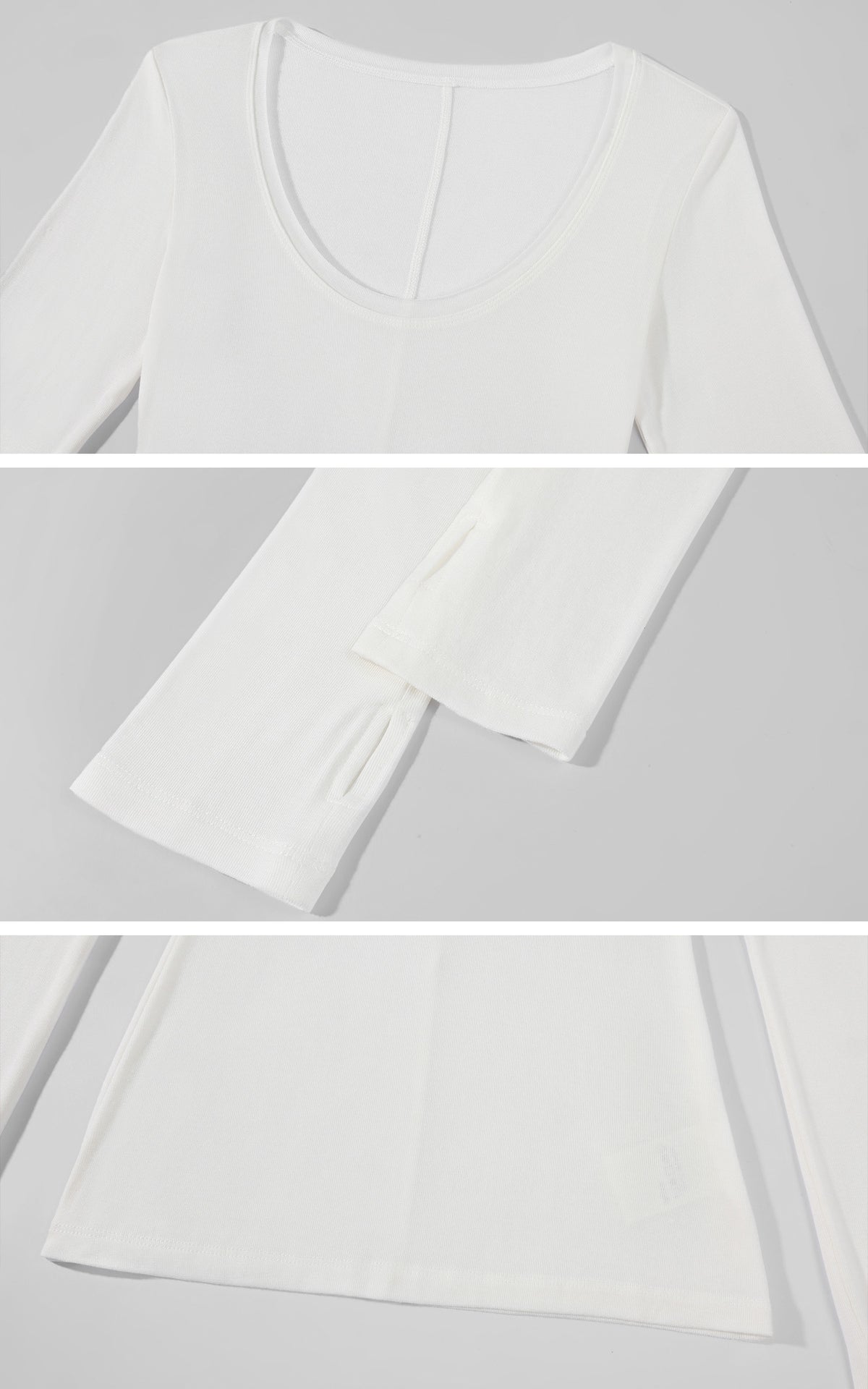 ROVENTE Sheer Scoop Neck Long Sleeve Top