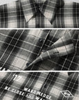 WARDEN EDGE Oversized Plaid Flannel Shirt with Graphic Print