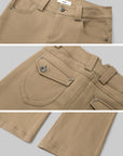 IAMXIAA Pantalon Taille Basse Coupe Slim Évasée